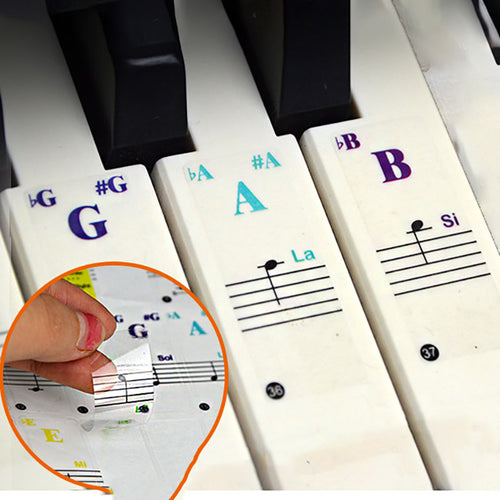 Keyboard Sticker Transparent Piano 54/61 Key Electronic Keyboard Piano Sticker  2019 New 88 Key Piano Stave Note Sticker